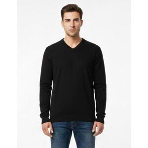 Vroom and Dreesmann black knit men shirt EUC size M long sleeves